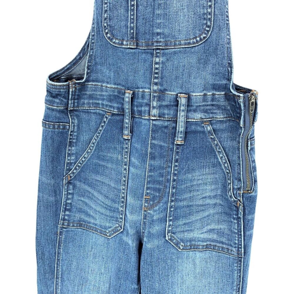 Madewell Skinny Overalls Womens XS Blue Jean Denim Bib Raw Hem Kemp Wash - Picture 6 of 11